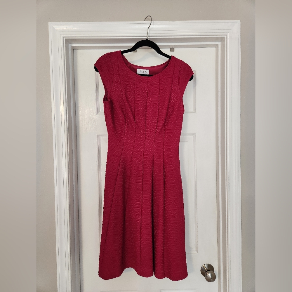 Elle Magenta Textured Dress - Women's Size Small